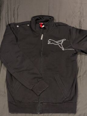 Puma Black Full-Zip Jacket with White Prowling Logo